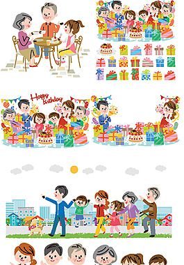 過(guò)生日的一家人