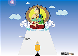 佛 原創(chuàng)冥想 唐卡常用色 ai原創(chuàng)手繪