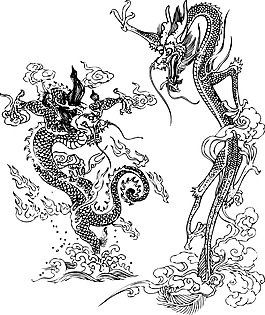 中國風古典龍紋 矢量素材27