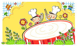 小廚師 韓風卡通兒童矢量素材