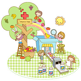 韓風卡通兒童矢量素材