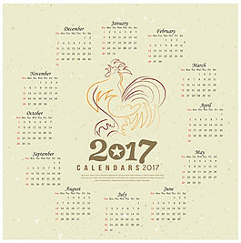 2017年日歷矢量素材