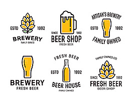 啤酒飲料個性LOGO設(shè)計矢量素材