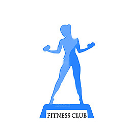 女人健美個性LOGO元素設(shè)計矢量