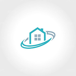 房子時尚個性LOGO元素設計矢量素材