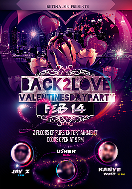 紫色夢(mèng)幻酒吧海報(bào)