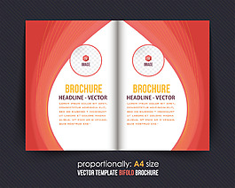 紅色商務二折頁免費下載