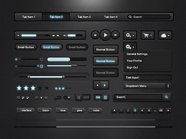 音频播放器UI工具包PSD分层素材