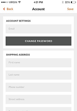 電子商務(wù)app界面列表