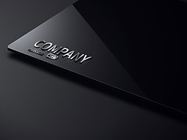 LOGO样机高端黑色金属智能贴图