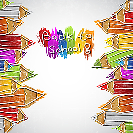 彩繪鉛筆返校插畫矢量圖