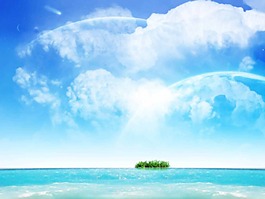 夏季清新海洋海面背景