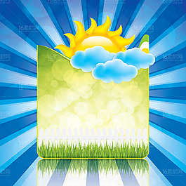 夏季卡通太陽插畫矢量背景