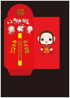 卡通小猴與金箍棒紅包
