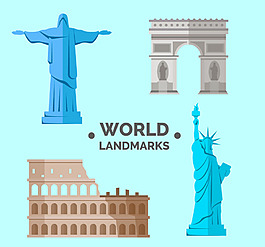 世界旅游建筑矢量建筑