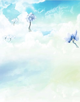 清爽夏季藍天白云背景