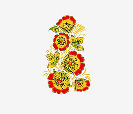 復(fù)古花朵黃葉矢量