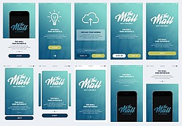 扁平app界面制作模板