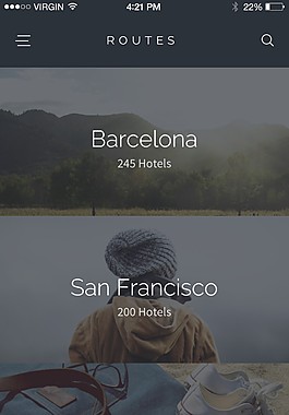 旅游app界面模板樣式