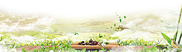 中國風(fēng)茶葉banner背景