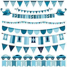 精美節(jié)日彩旗設(shè)計(jì)矢量素材 花朵