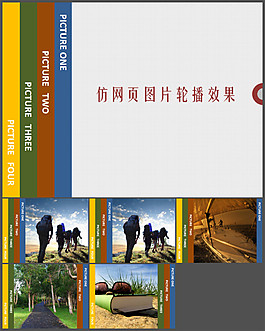 仿網(wǎng)頁圖片輪播效果PPT模板