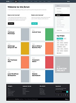 扁平化UI網頁界面模板