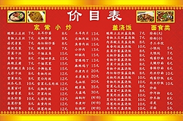 價目表