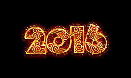 大氣的2016金屬火焰字