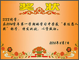 獎(jiǎng)狀PPT模板