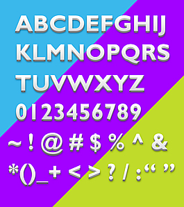 立体字母 数字