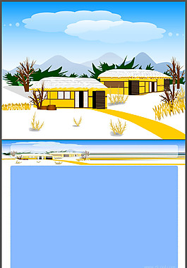 冬日雪景PPT模板