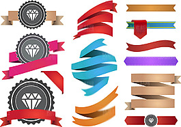 條幅裝飾矢量素材