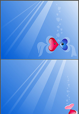 接吻魚背景PPT模板