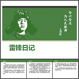 雷鋒日記PPT模板下載