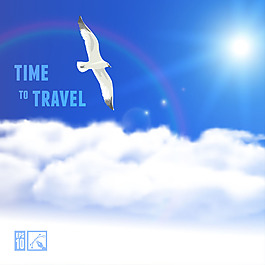 時(shí)尚天空與氣球矢量素材  ,