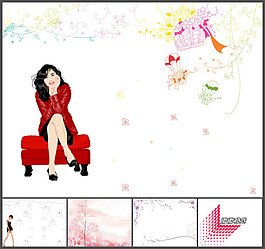 花開滿園PPT模板免費下載