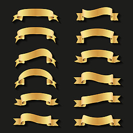 金色絲帶banner素材