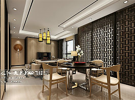 中式餐廳模型設(shè)計