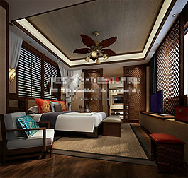 中式室內(nèi)模型3D室內(nèi)模型