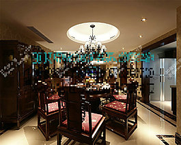 中式餐廳模型室內(nèi)設(shè)計(jì)