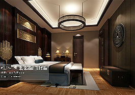 中式臥室模型3D模型素材
