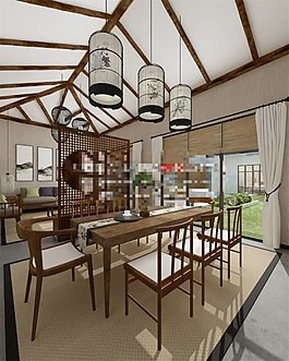 中式室內(nèi)模型室內(nèi)設(shè)計(jì)