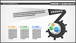 創(chuàng)意探照燈三色齒輪關(guān)聯(lián)關(guān)系