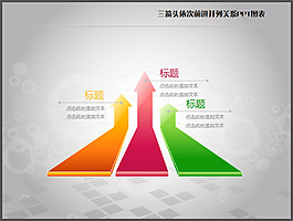 三箭頭依次前進并列關系PPT圖表