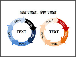 五項(xiàng)并列（顏色、大小均可修改）