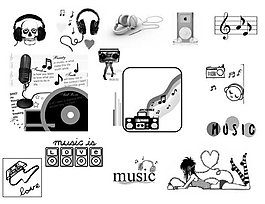 Music卡通涂鴉音樂元素PS筆刷