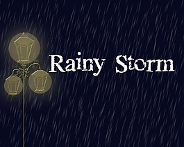 夏夜雨季暴雨筆刷