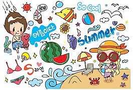 韩国可爱女孩海边度假