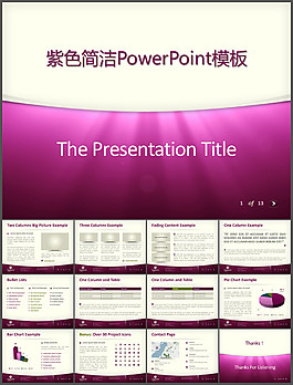 高端紫色PPT模板